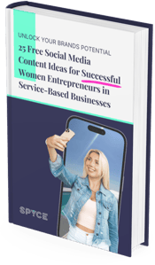 Ebook Cover: UNLOCK YOUR BRANDS POTENTIAL 25 Free Social Media Content Ideas for Successful Women Entrepreneurs in Service-Based Businesses